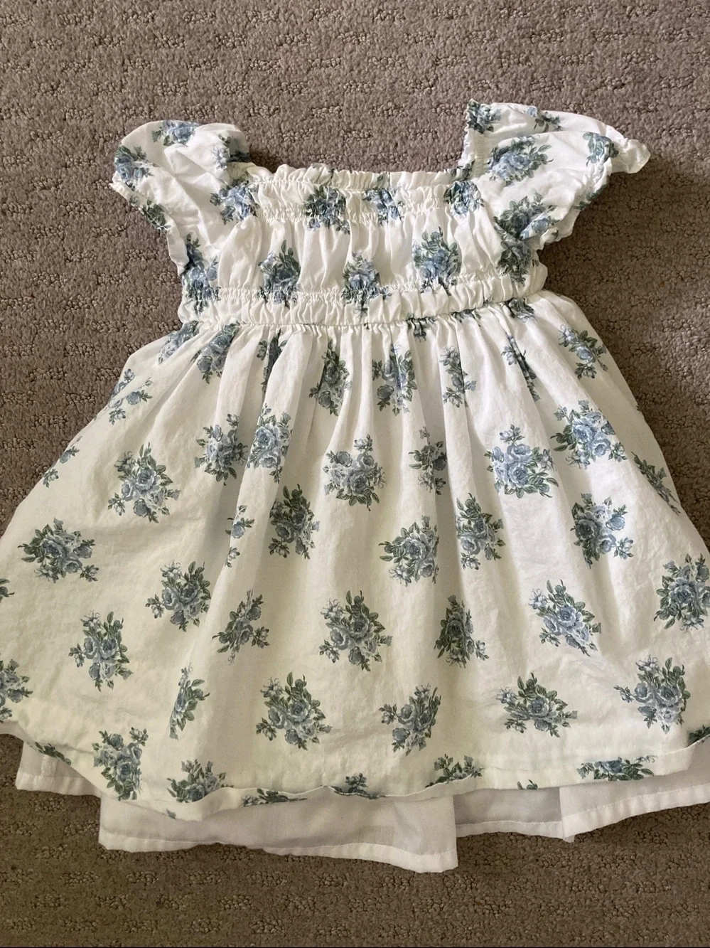 Edgehill Collection blue floral dress & bloomers, 24M.
